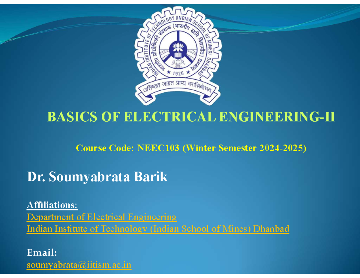 Module 1 - Introduction to Power Systems - BASICS OF ELECTRICAL ...