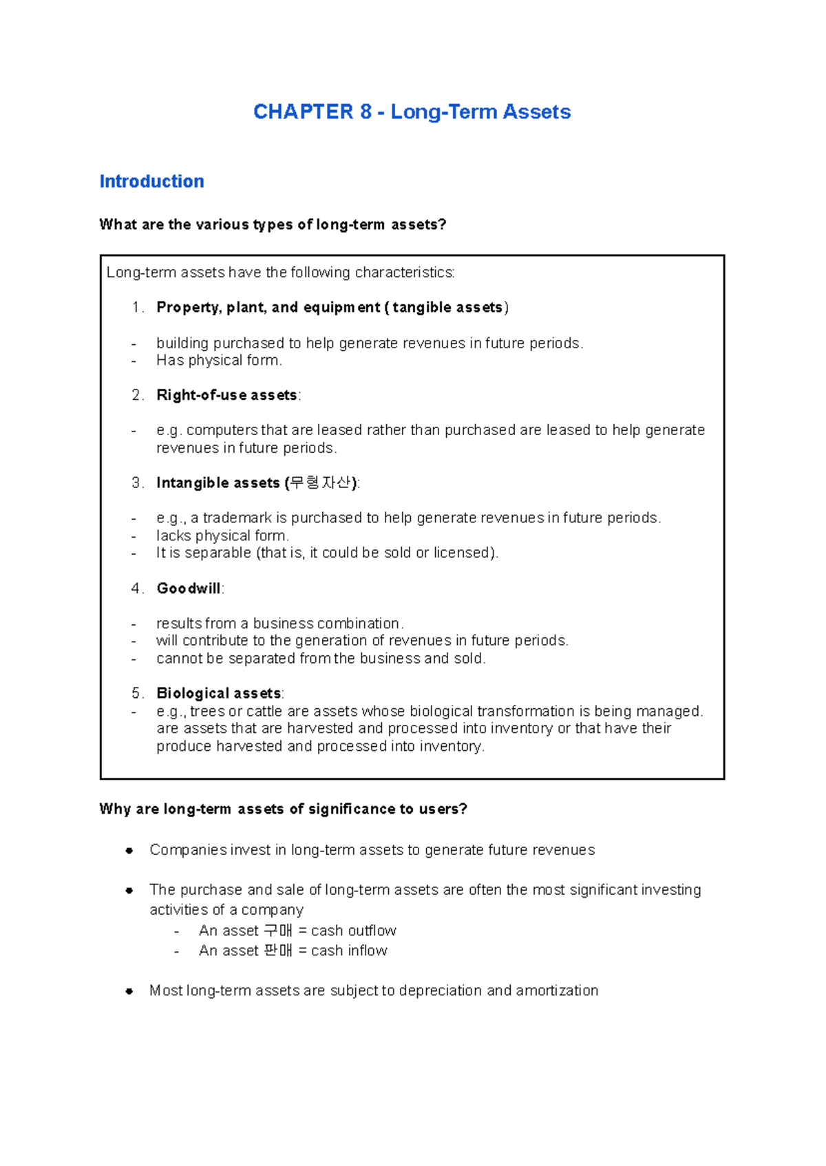 ACTG 2011 - Chapter 8: Understanding Assets and Their Valuation - Studocu