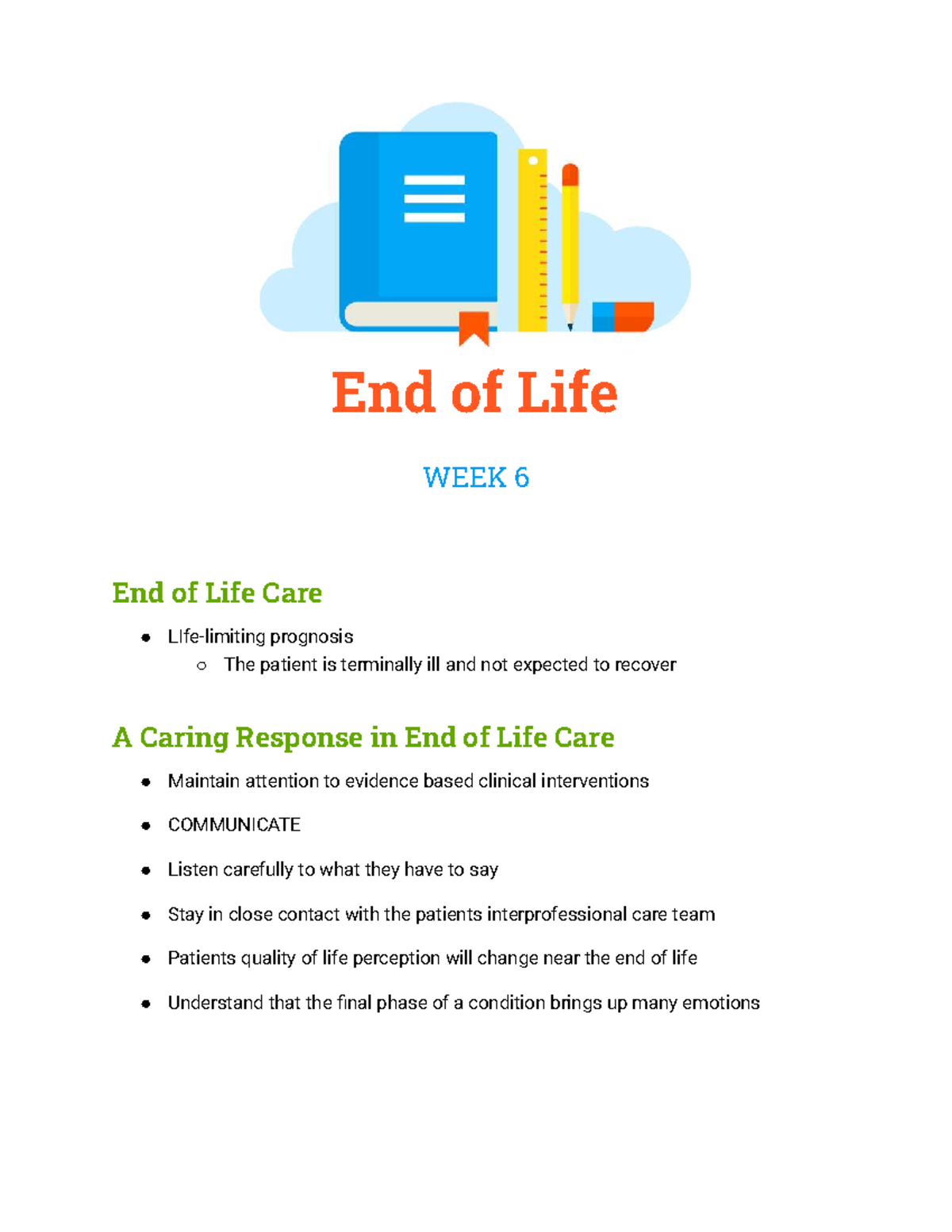 End of Life Care: WEEK 6 Insights on Palliative and Hospice Approaches ...