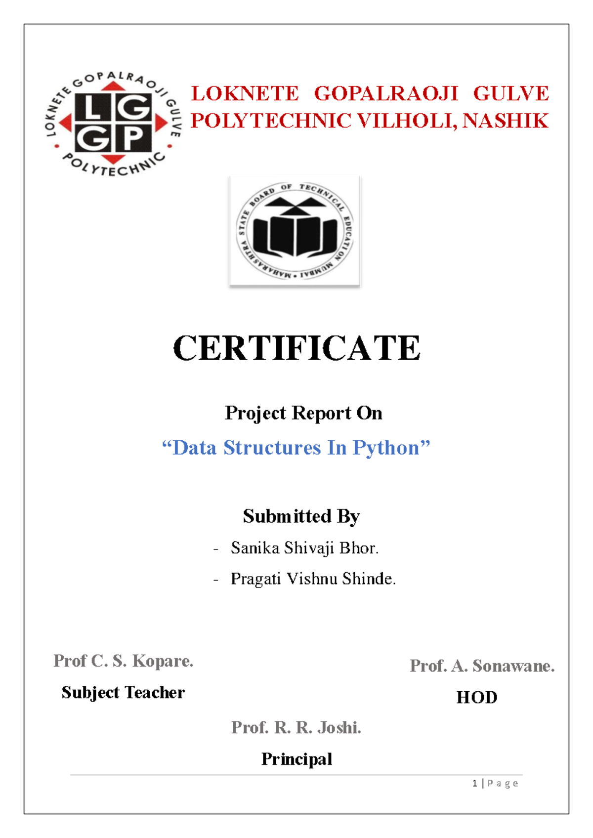 **PWP Project Report: Data Structures in Python (Sem 6)** - Studocu