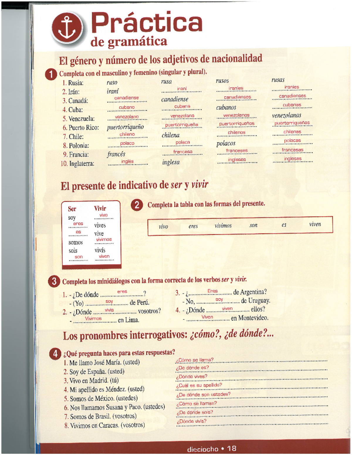 Claves Module 1 - Homework Notes for Spanish Textbook (Pg. 18) - Studocu