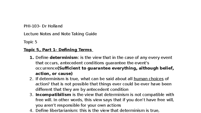 Dr. Holland Lecture Notes: Topics 5 & 6 Overview and Key Concepts - Studocu