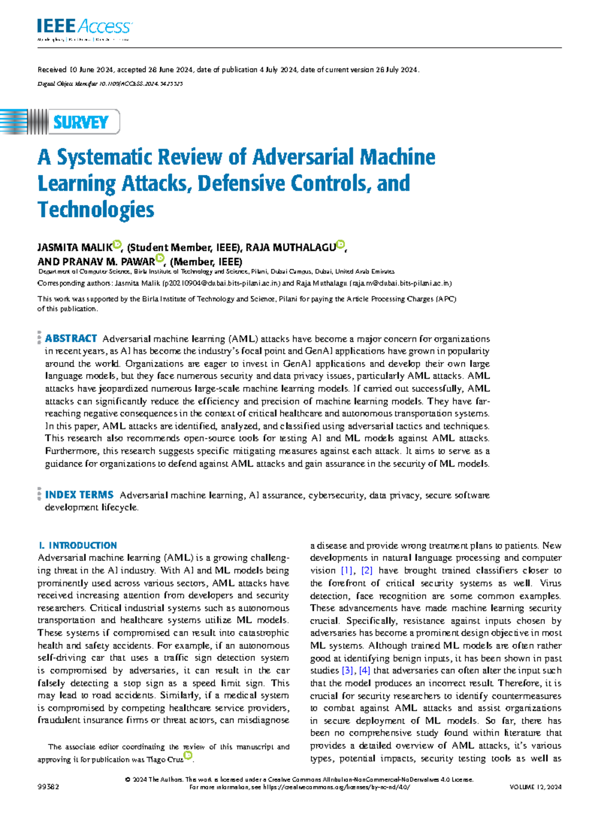 A Systematic Review of Adversarial Machine Learning Attacks Defensive ...