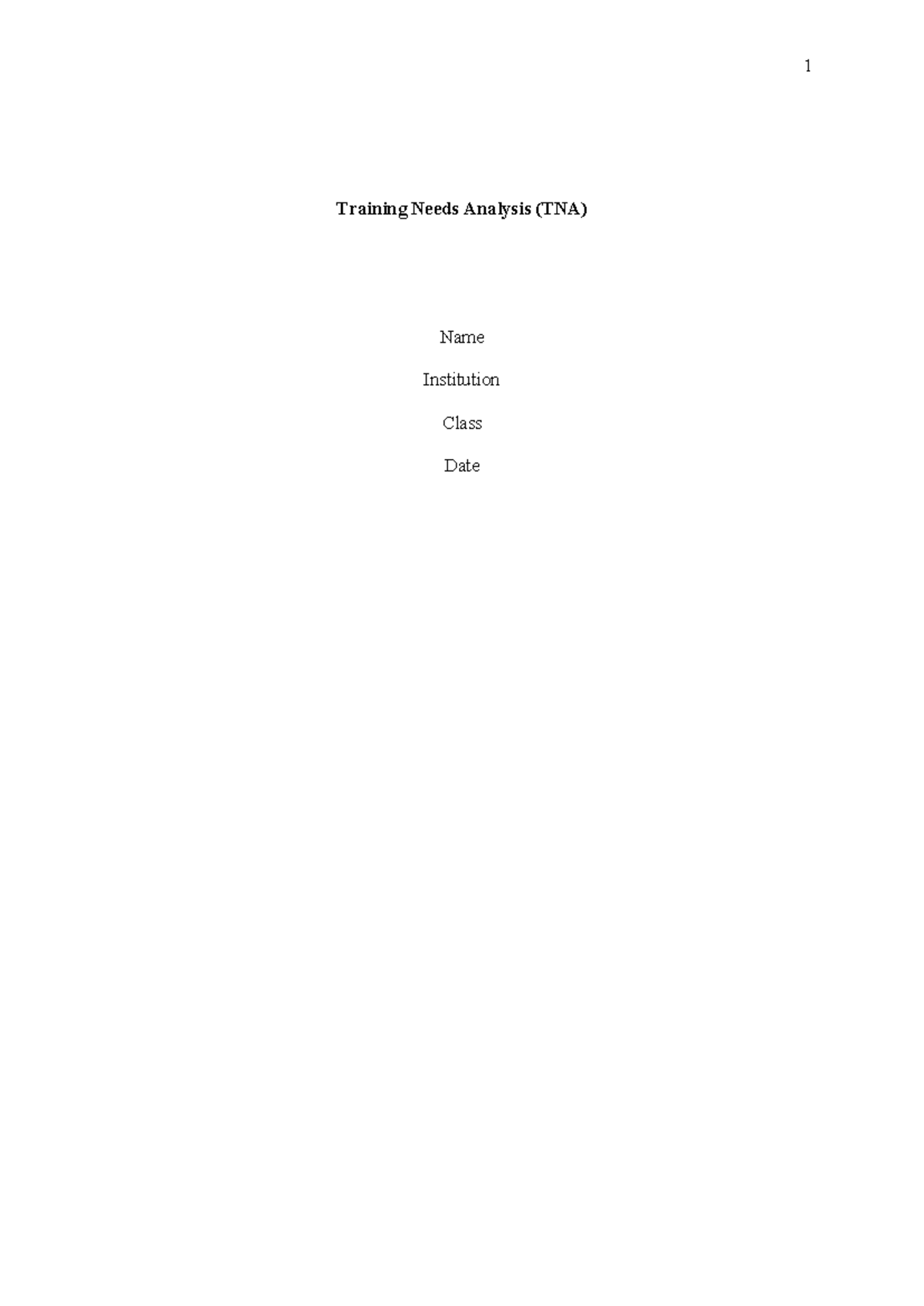 Training Needs Analysis (TNA) for Fabrics Inc.: Challenges & Solutions ...