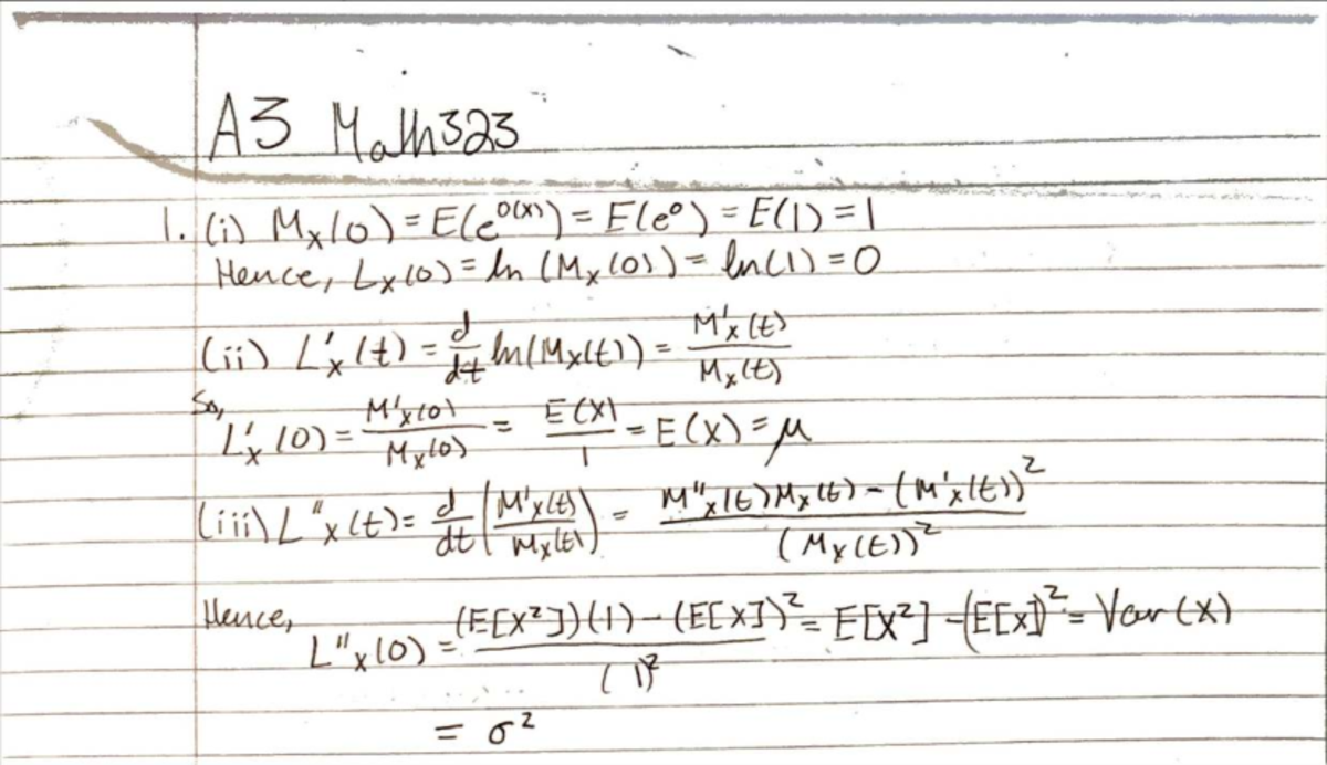 A3 MATH323 - Comprehensive Notes on Probability and Statistics - Studocu