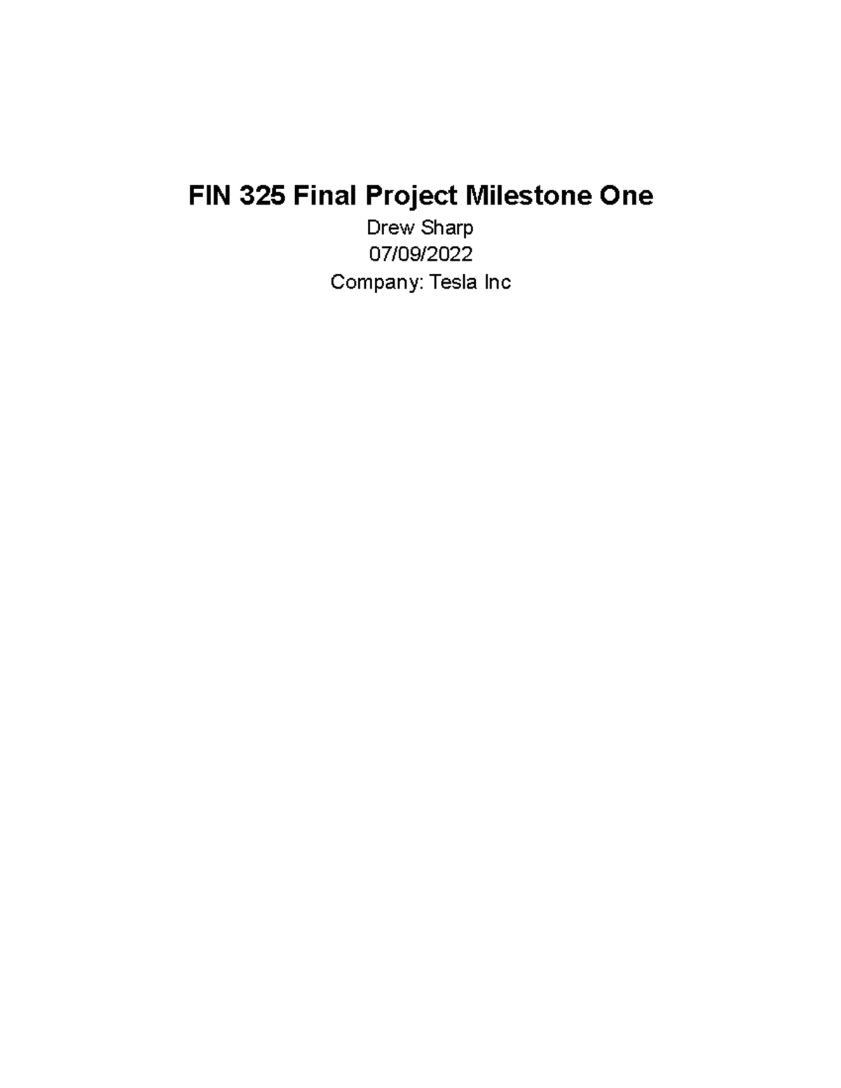 FIN 325 Final Project Milestone One - A Balance sheet can provide ...