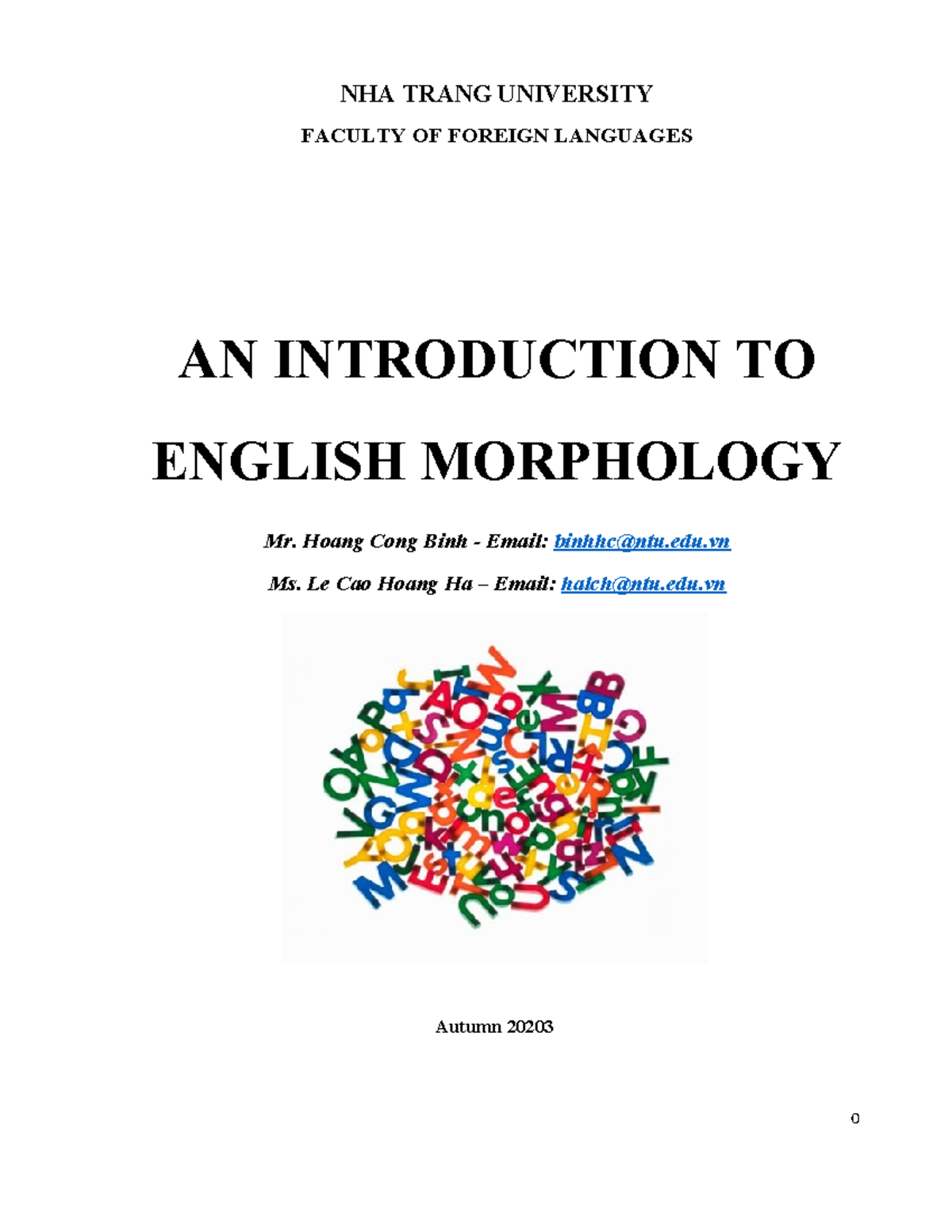 BÀI GIẢNG - AN INTRODUCTION TO ENGLISH MORPHOLOGY (ENG 101) - Studocu
