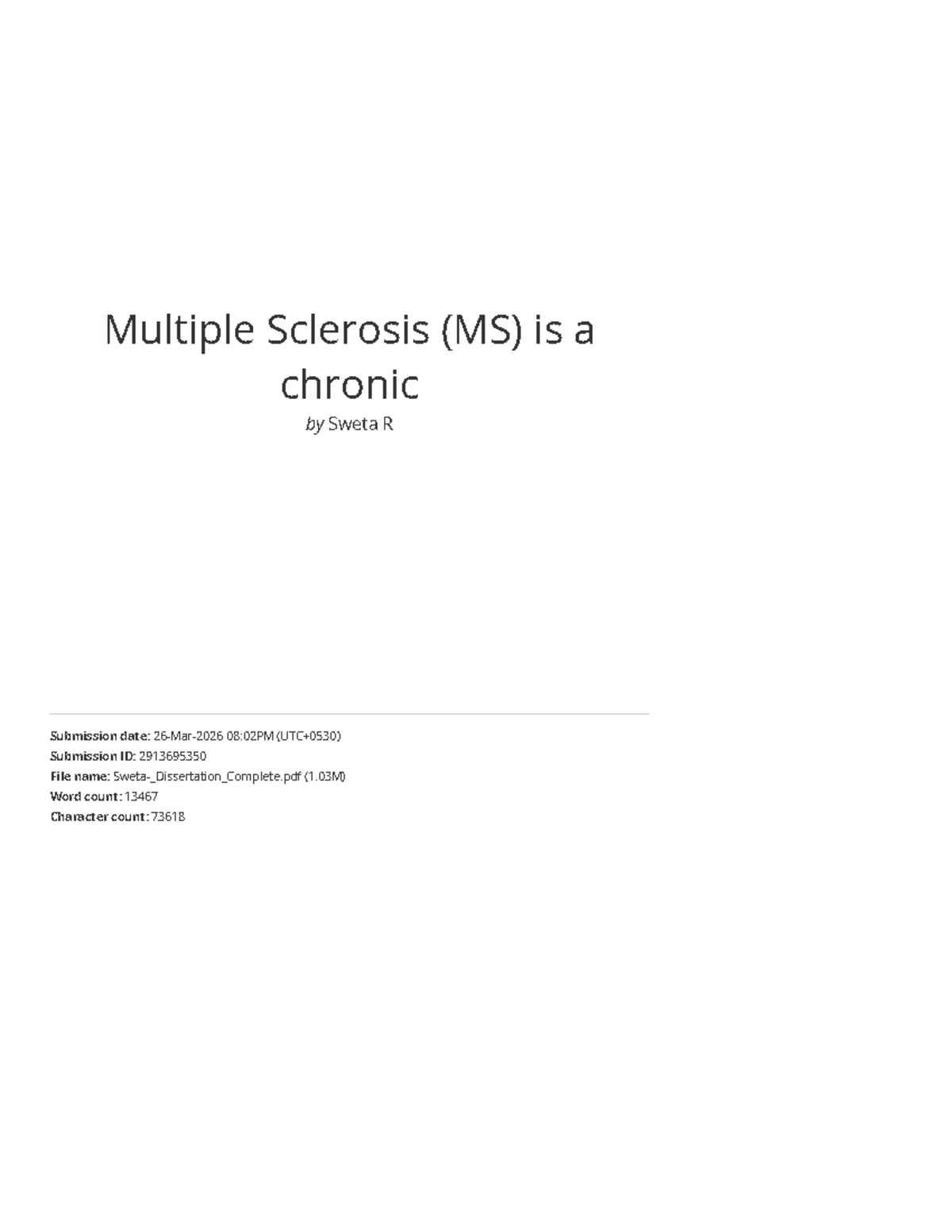Understanding Multiple Sclerosis (MS): A Comprehensive Overview - Studocu
