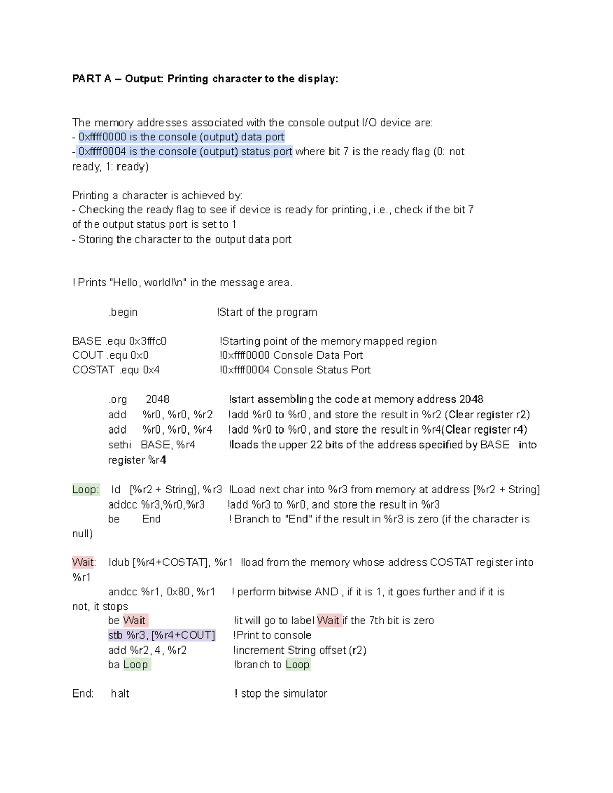 Lab 3: Console Output & Keyboard Input in Cps310 - Studocu