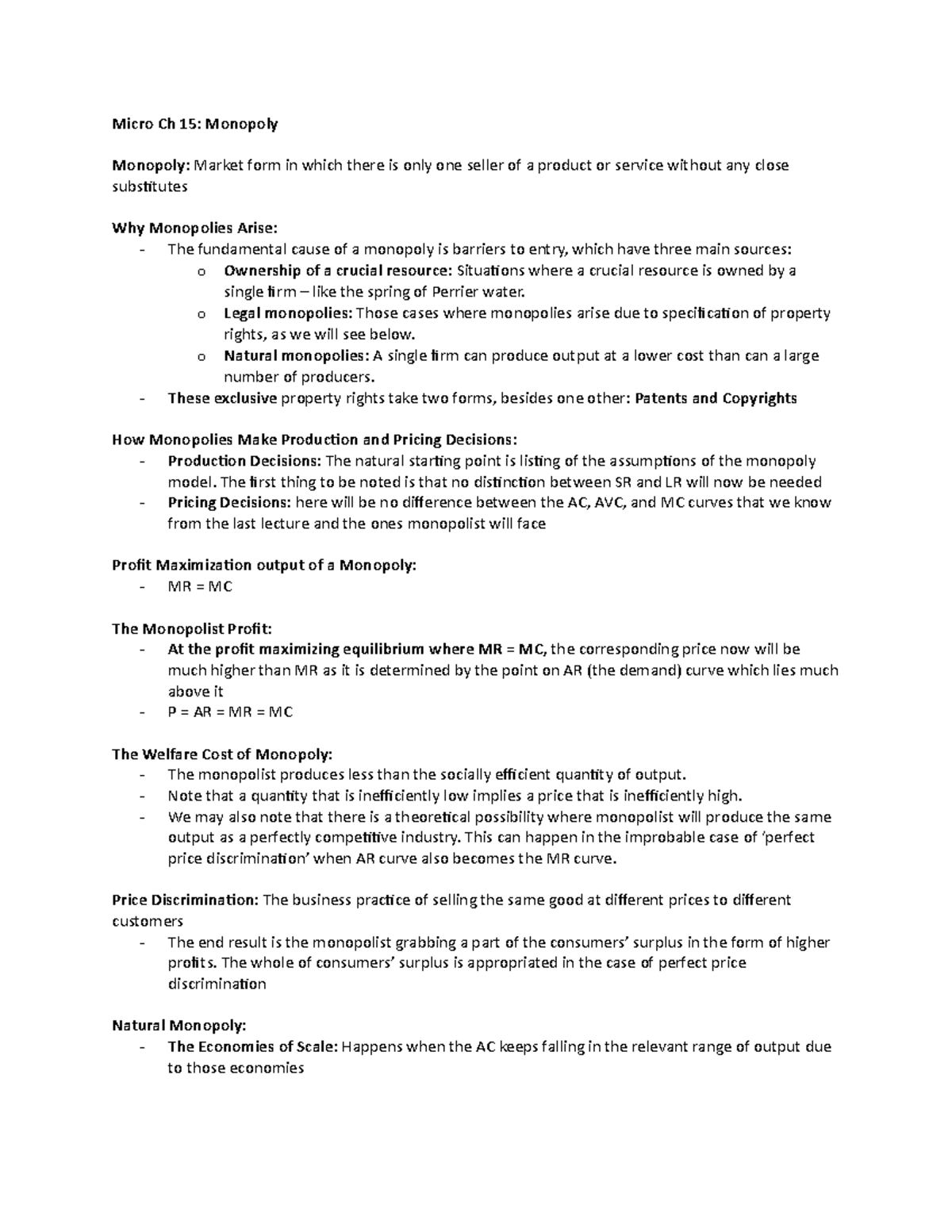 Microeconomics Ch. 15: Understanding Monopoly Dynamics and Policies ...
