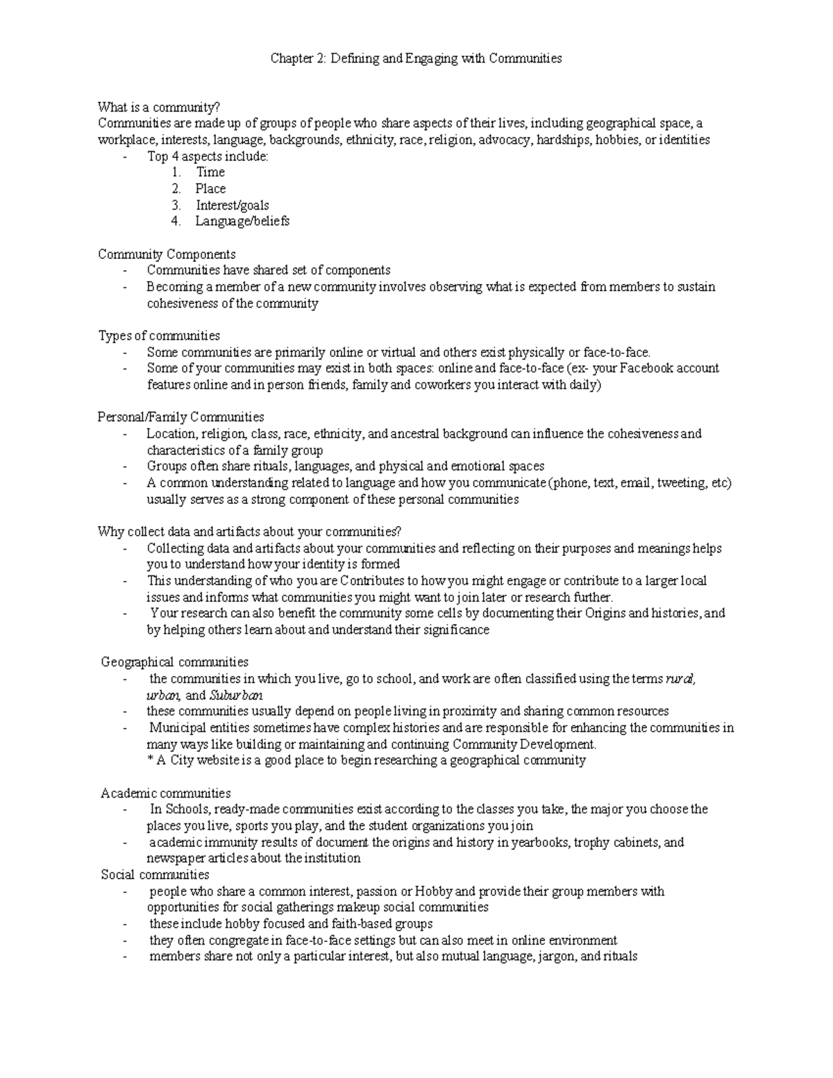 Chapter 2 Defining and Engaging with Communities - Chapter 2: Defining ...