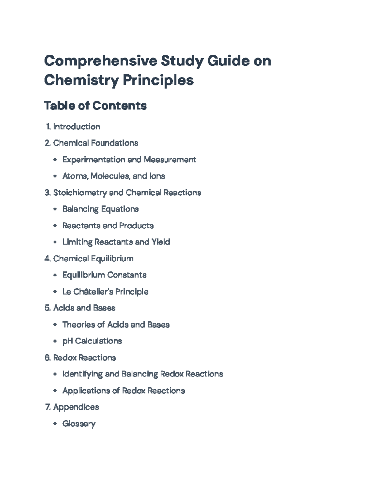 Comprehensive Study Guide for Chemistry Principles: Exam Prep ...