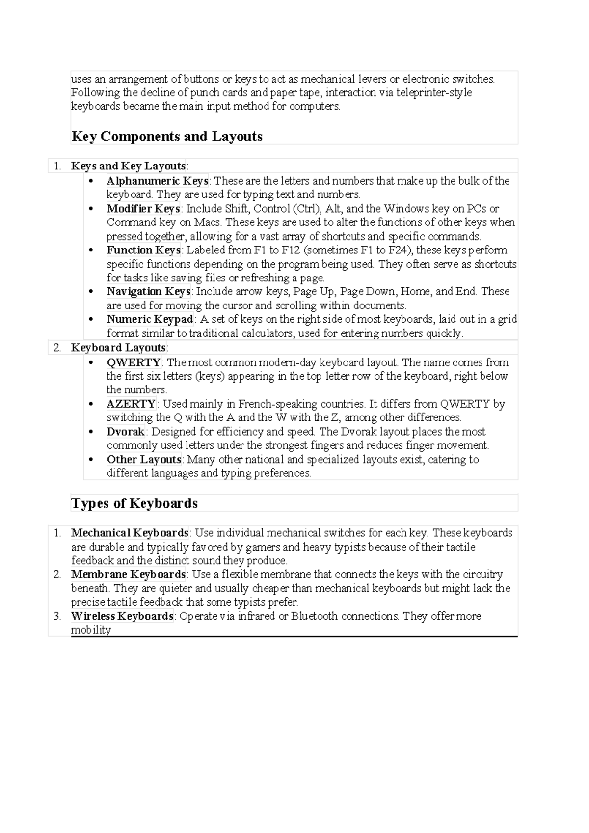 ICT 7 - Understanding Keyboards: Layouts and Types Explained - Studocu