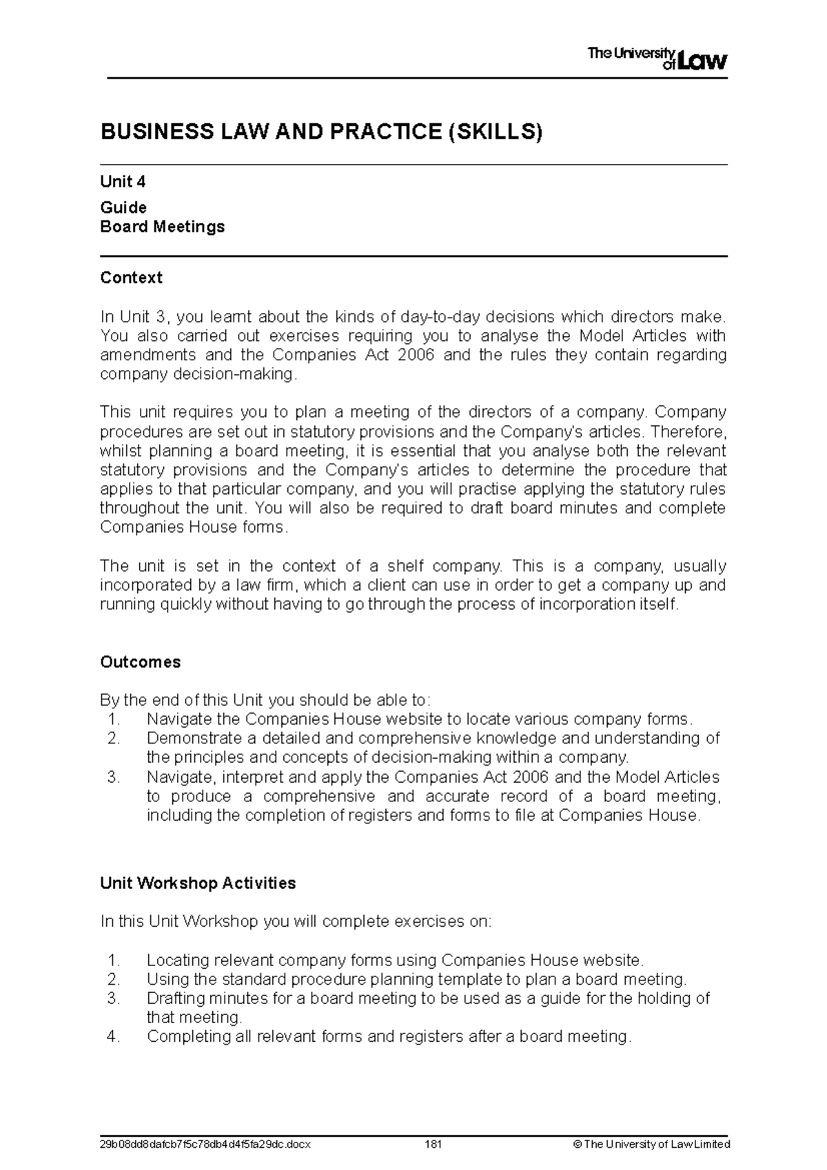 2223 blp ws04 ce01 guide t - BUSINESS LAW AND PRACTICE (SKILLS) Unit 4 ...