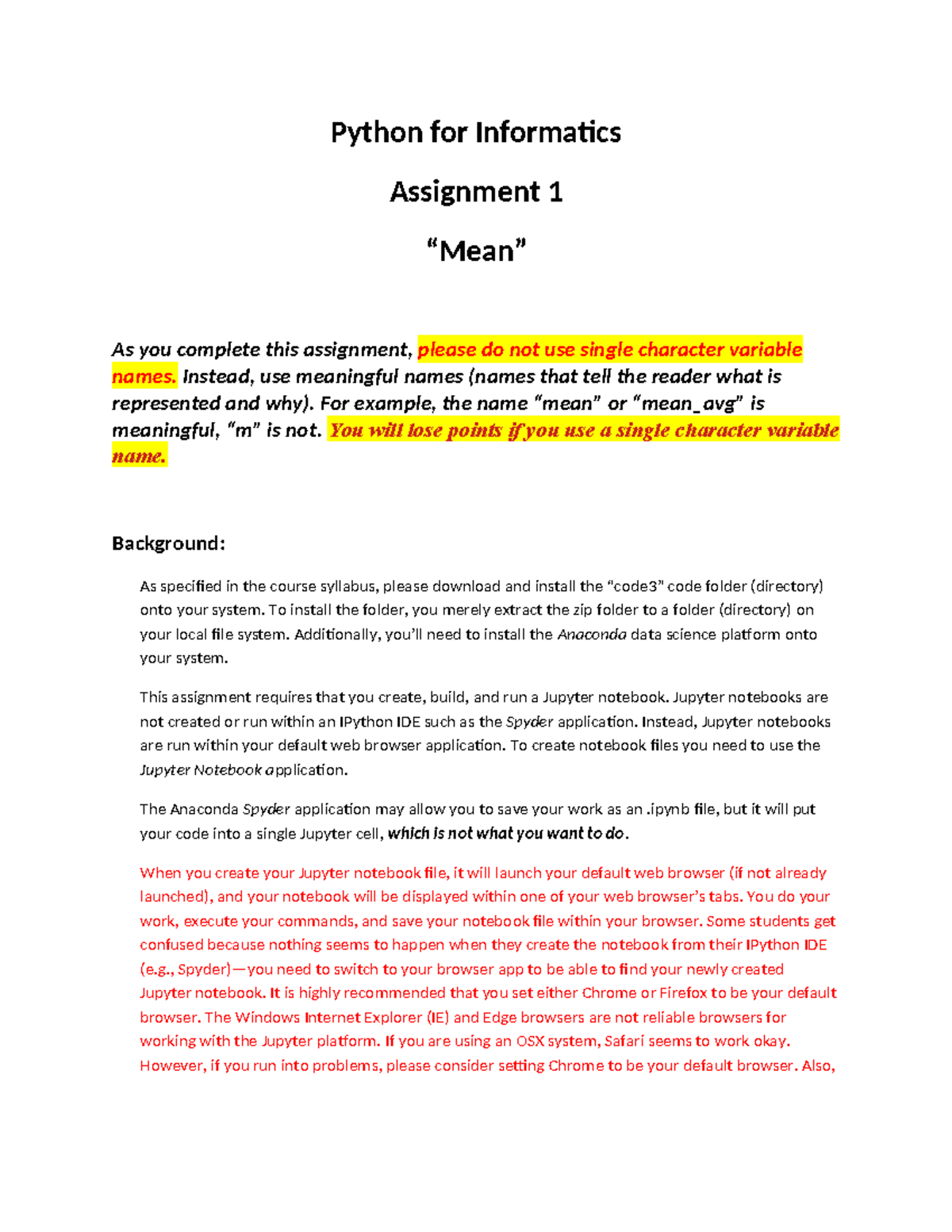 Assignment 1 - Jupyter Notebook Guide for Project Development - Studocu