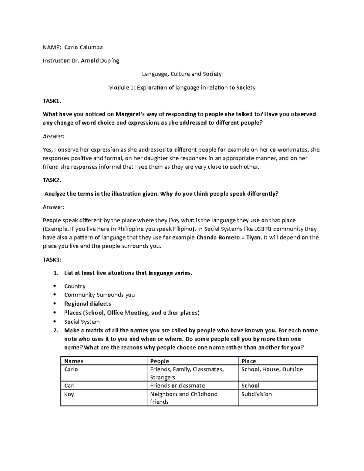 Module 1 Lesson 1 and 2 TASK - Professional and Social Issues - Studocu