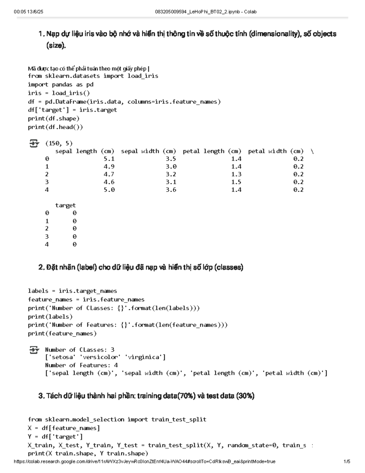 Iris Dataset Analysis and Decision Tree Model (083205009594) - Studocu