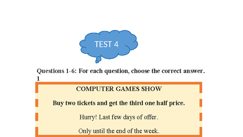 KET TEST Reading - Practice Questions and Answers - Studocu