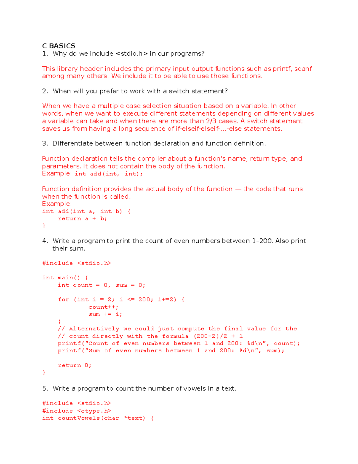 C 101: Code Examples on Structs & Dynamic Memory Management - Studocu