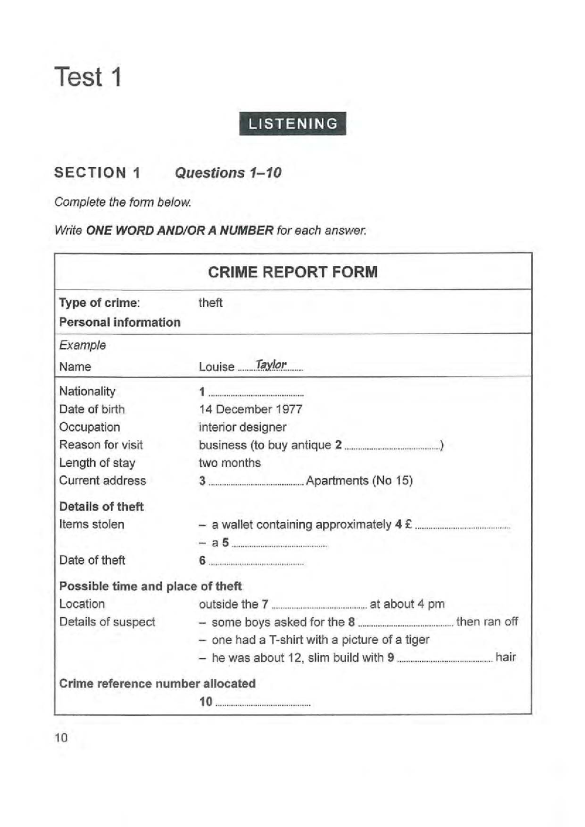 Cambridge IELTS 14 Academic Test 1 Listening & Reading Answers - Studocu