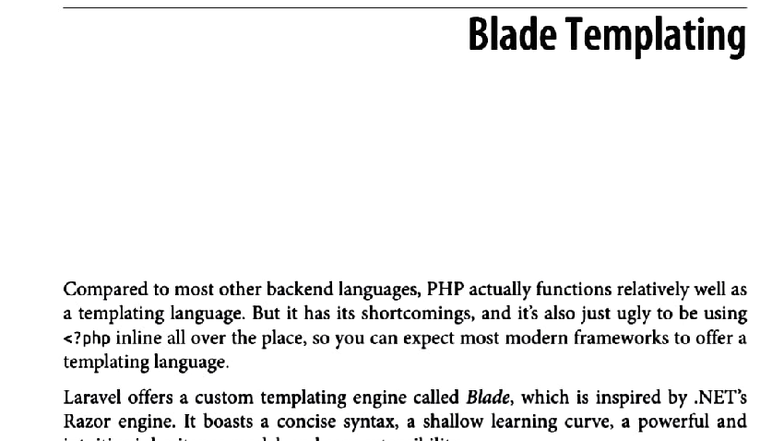 Blade Templating in Laravel: A Comprehensive Overview - Studocu