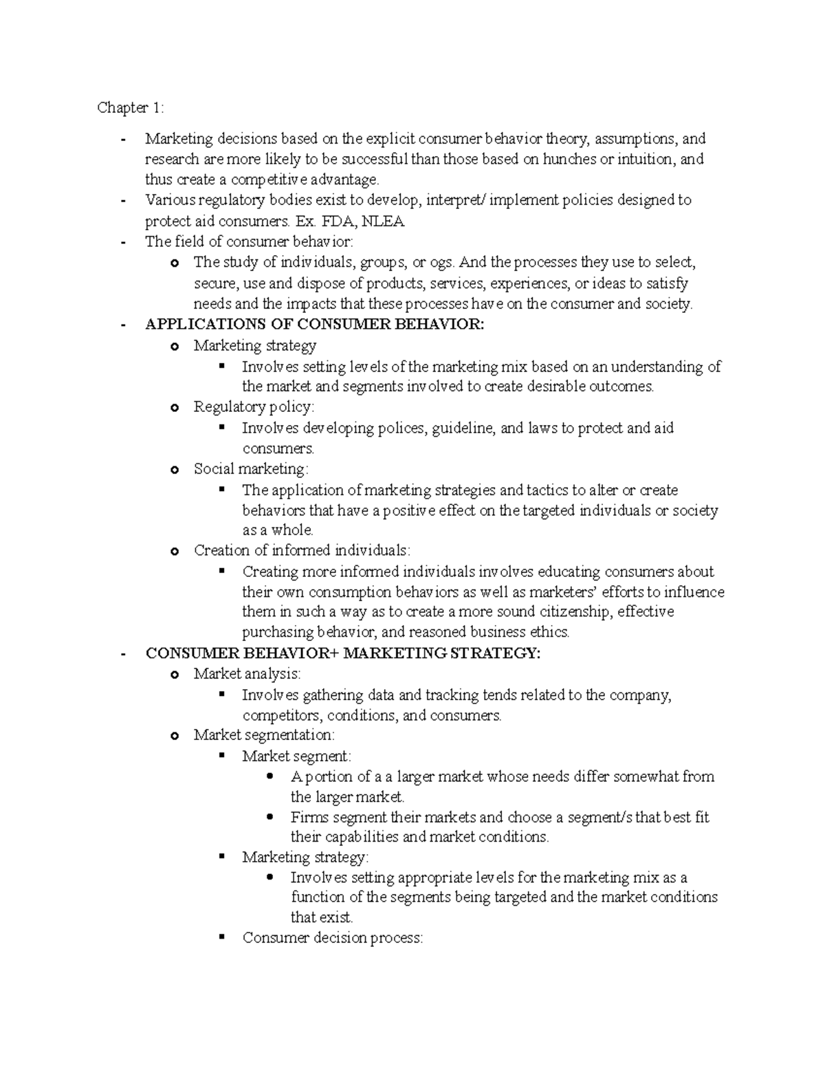 Consumer Behavior Exam 1 Study Notes (CB 101) - Studocu