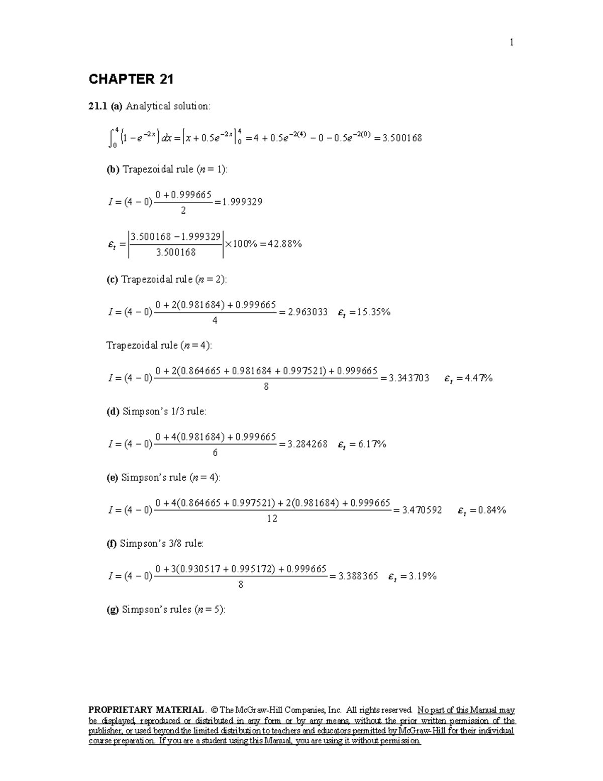 Numerical Methods for Engineers: Chapter 21 Analysis and Solutions ...