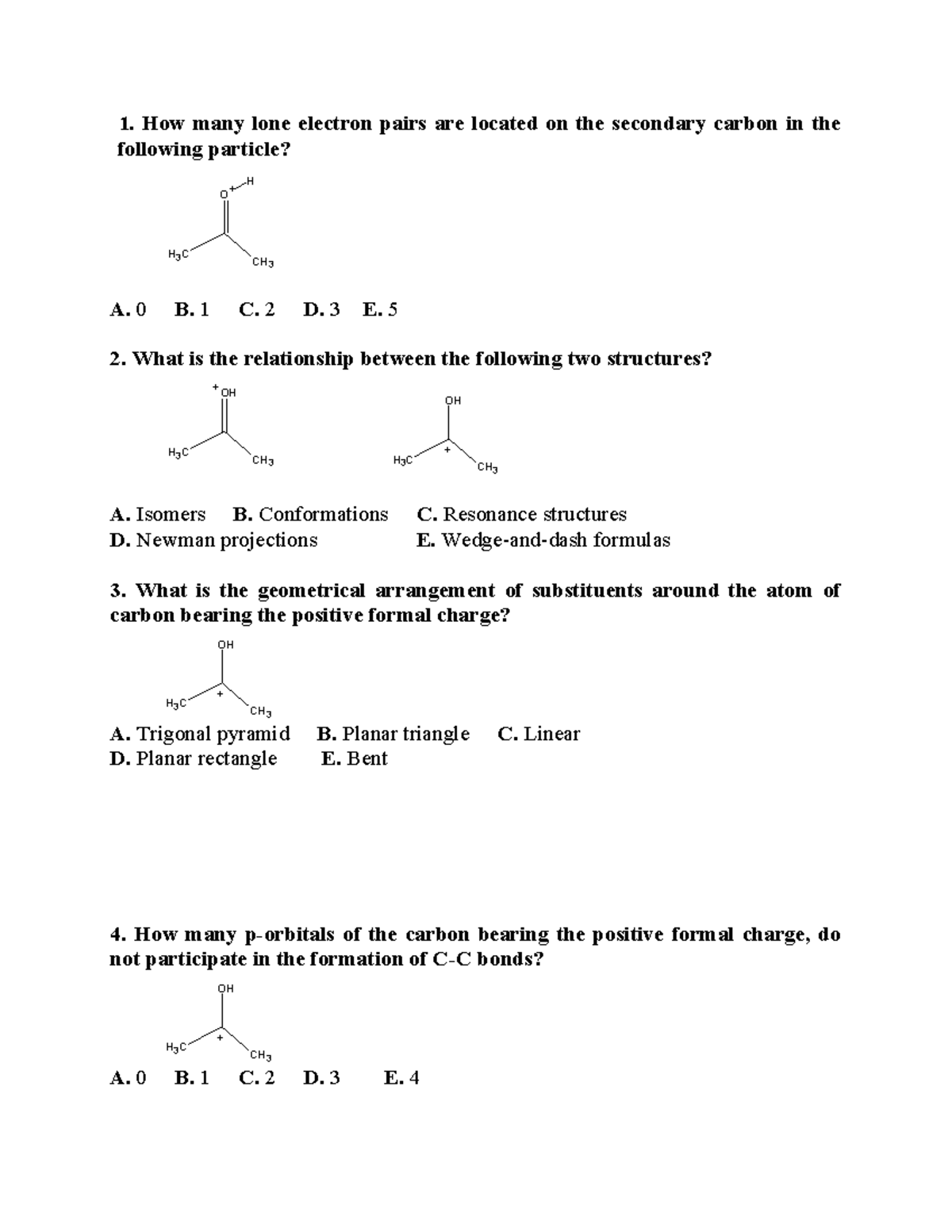 Examples of Exam Questions for Organic Chemistry (CHEM 101) - Studocu