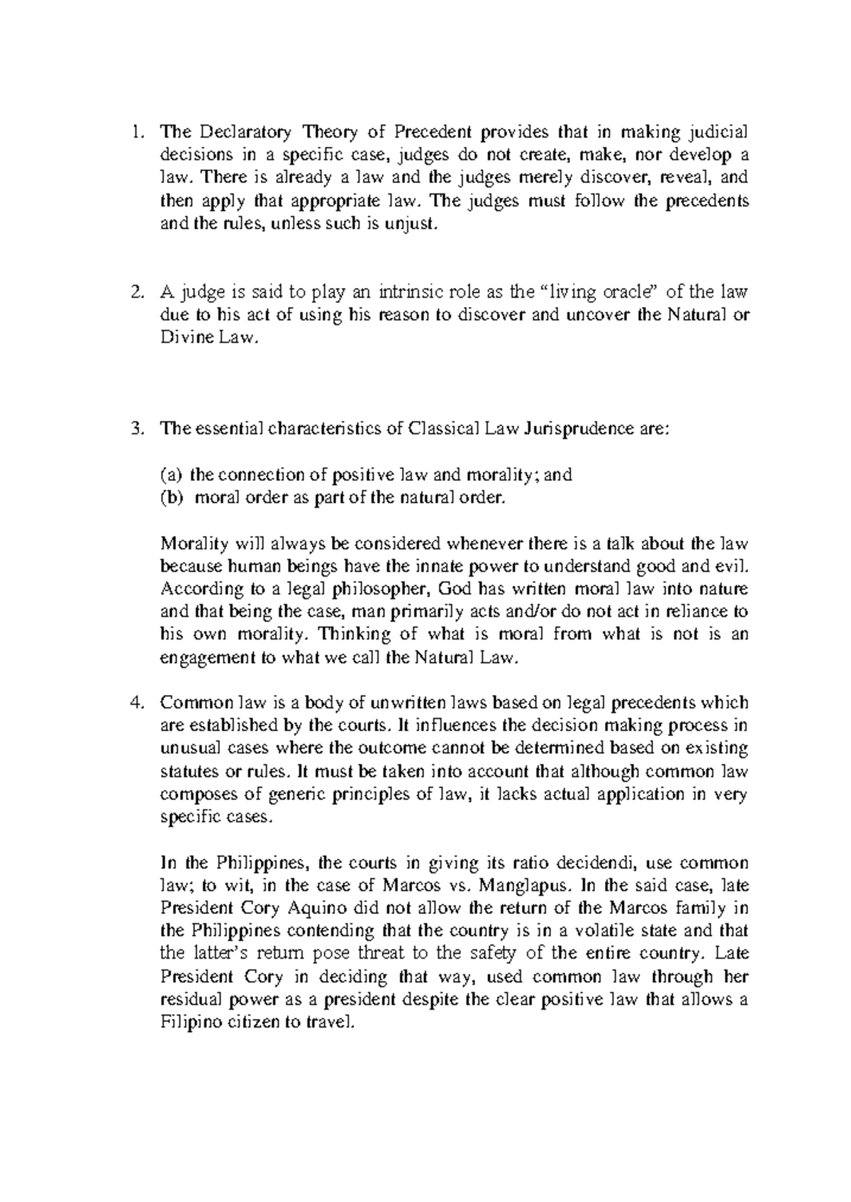 Finals-Baña 1F - sample exam to help you - The Declaratory Theory of ...