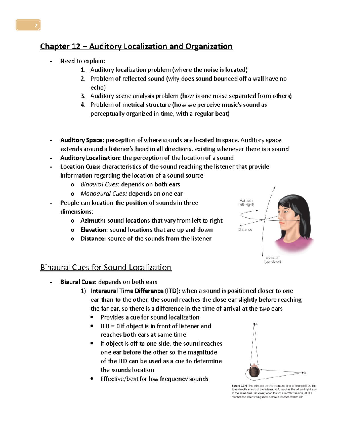 Chapter 12 - Auditory Localization: Understanding Sound Perception ...