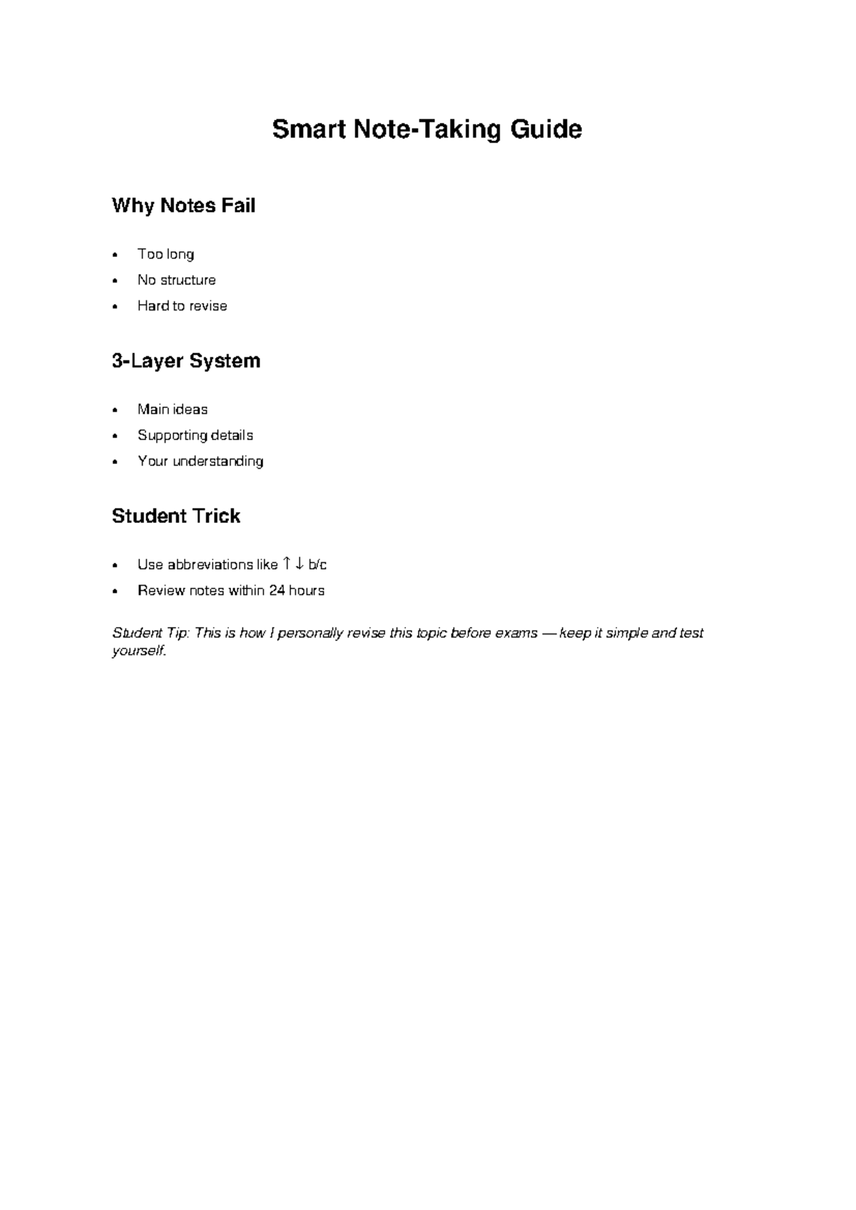Smart Notes Guide - Career Guidance - Smart Note-Taking Guide Why Notes ...