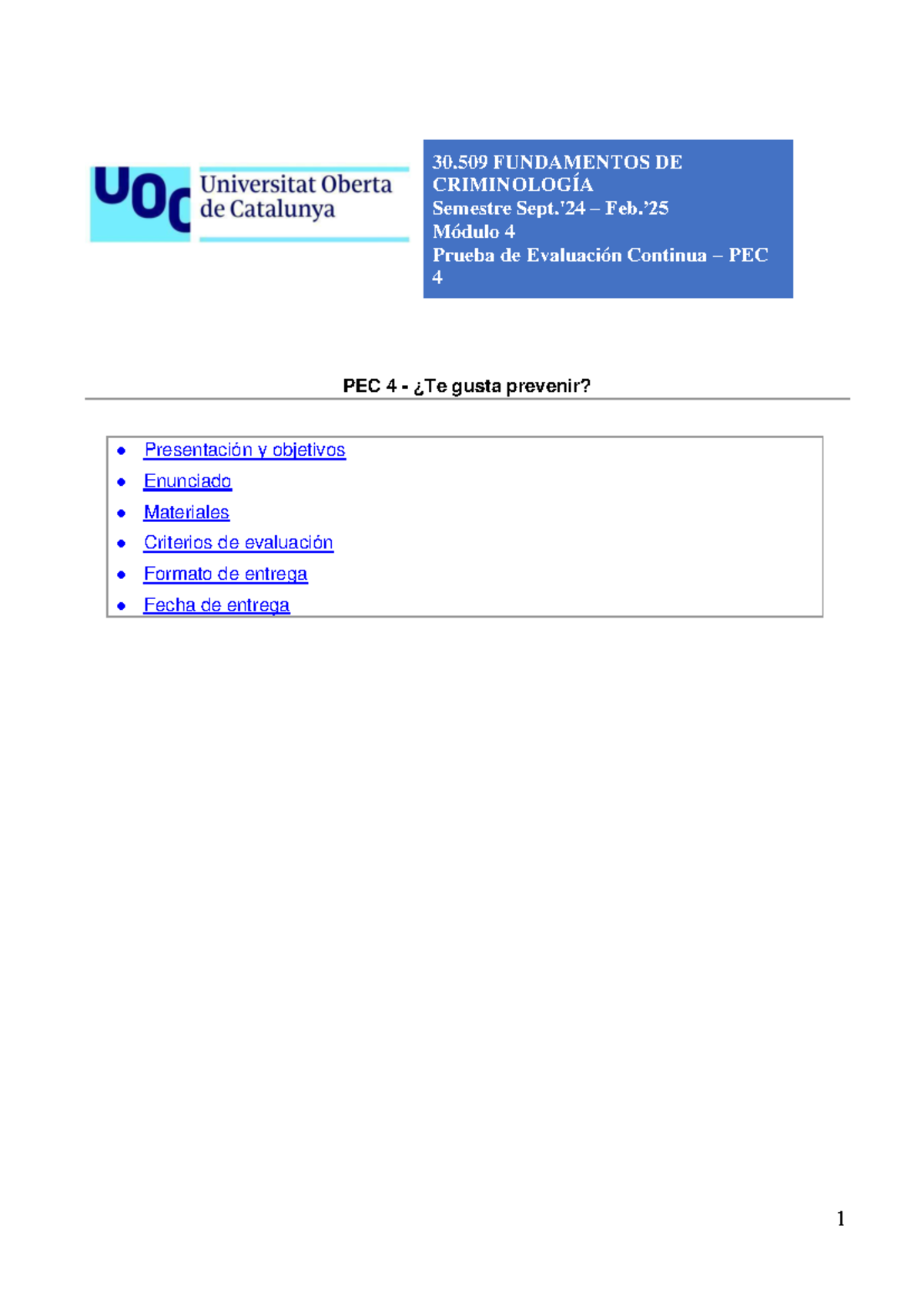 PEC 4-R4_Te gusta prevenir - 30 FUNDAMENTOS DE CRIMINOLOGÍA Semestre ...