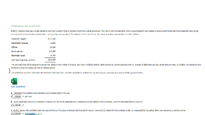 ACC-202 Problem Set 2-1: Predetermined Overhead Rate & Cost Analysis ...