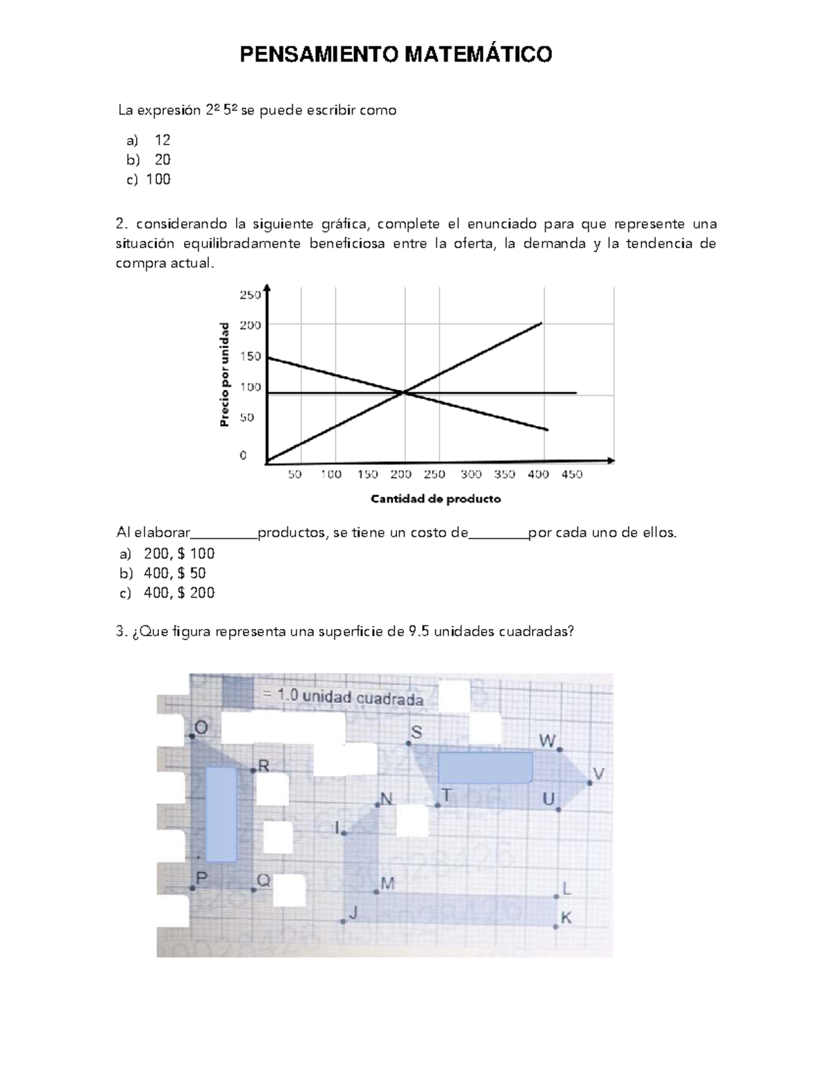 Exani REAL - Examen Filtrado de Pensamiento Matemático - Document Preview