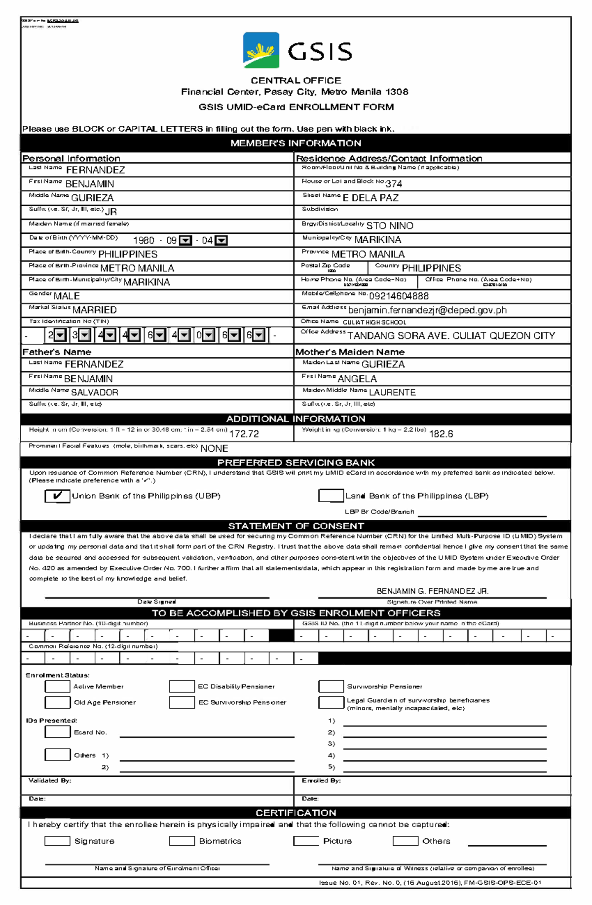 20220607-UMID e Card Enrollment-Form ECRD-2010-01-001 - GSISrorm No ...