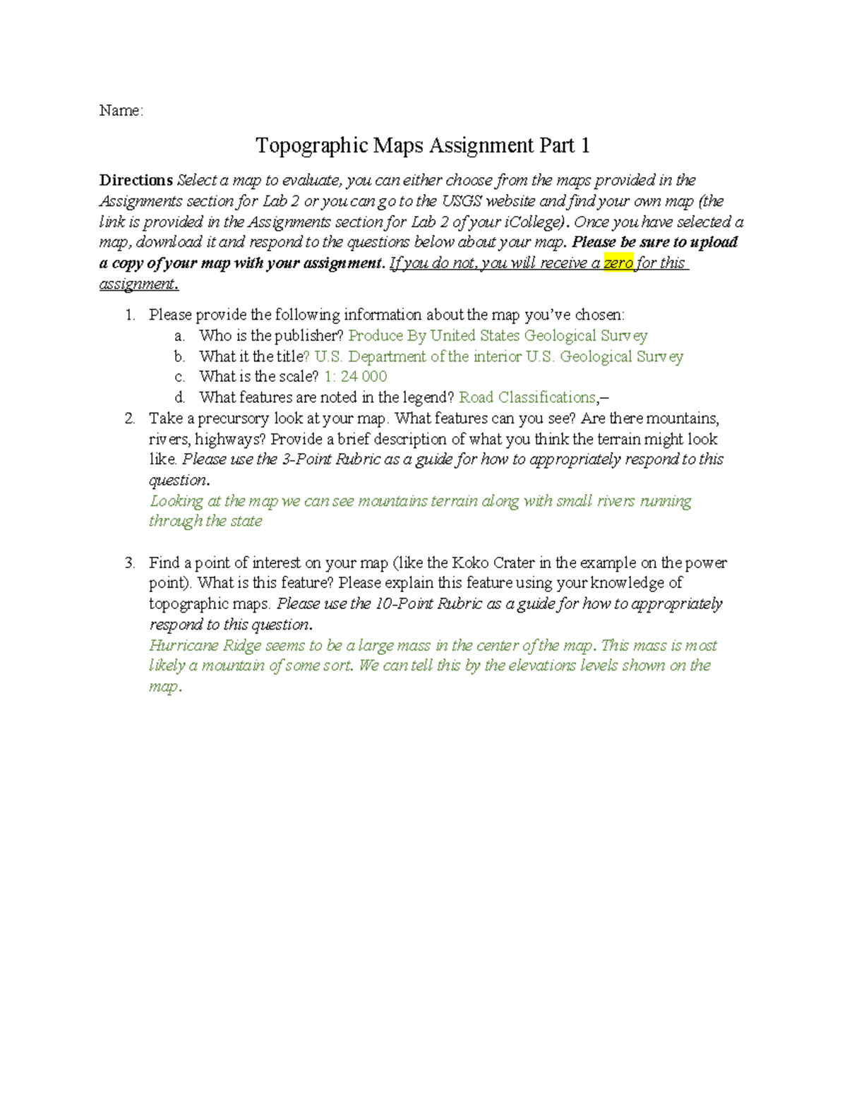 Topographic Maps Assignment 1: Evaluation & Analysis Guide - Studocu