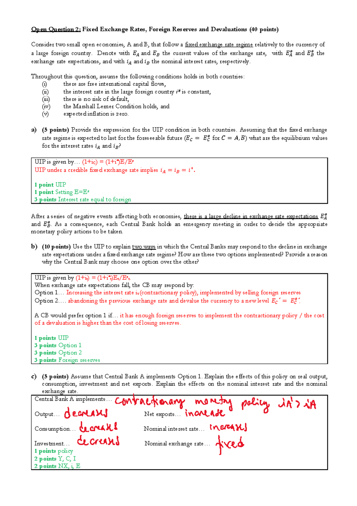 Seminar Activity 3 Solutions: Exchange Rates & Central Bank Policies -  Studocu