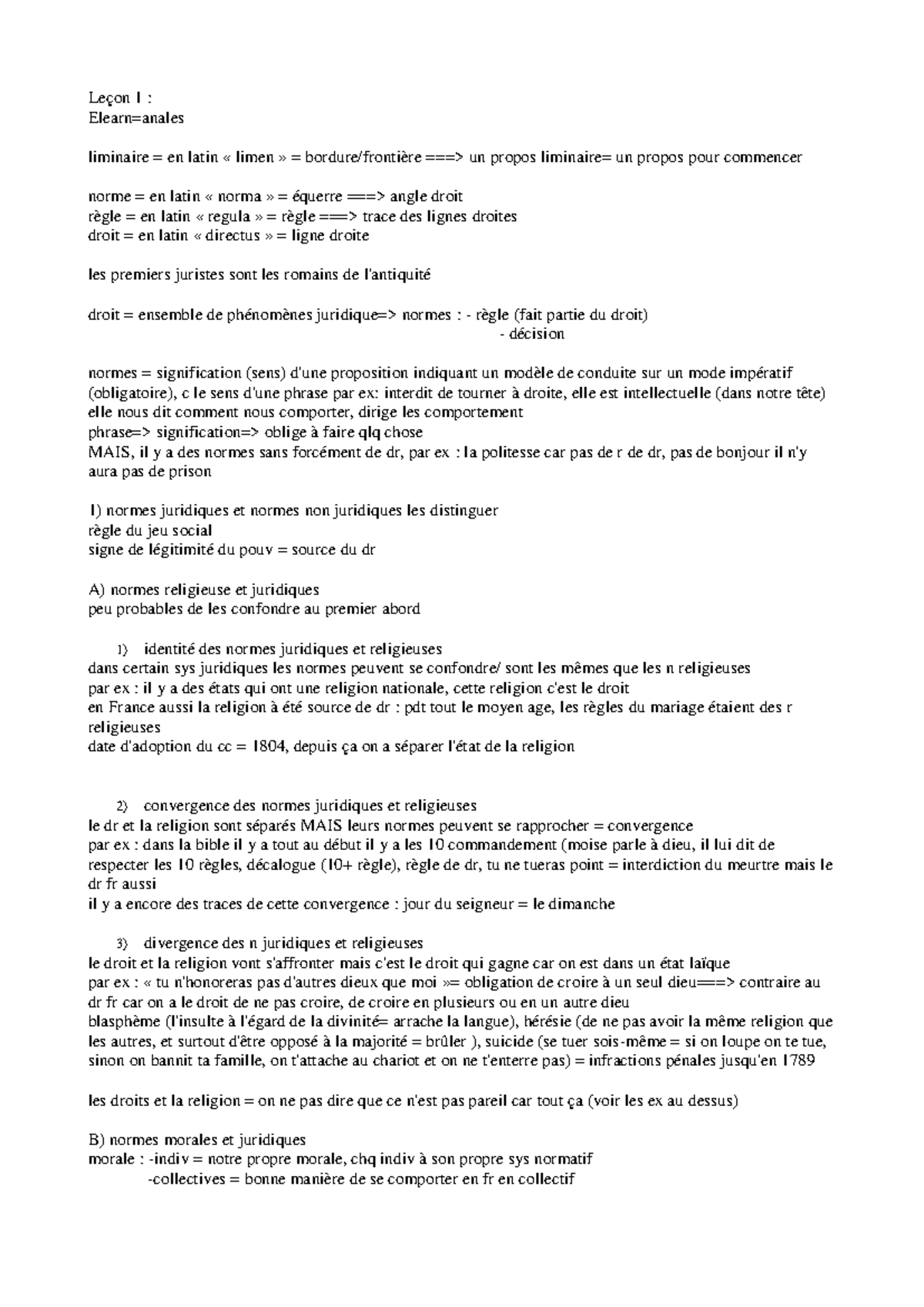 Droit civil 1 : Introduction aux Normes Juridiques et Morales - Studocu