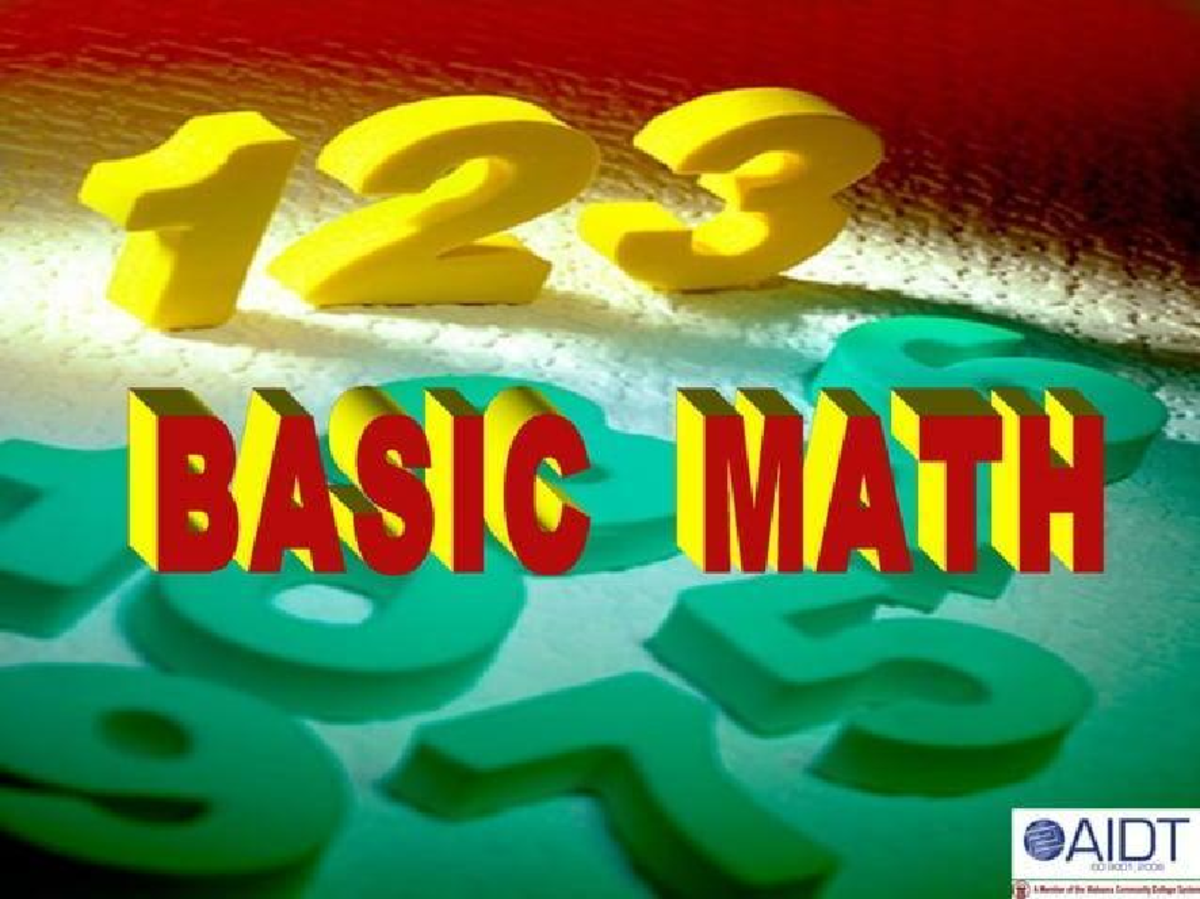 MATH AIDT 1001 Basic Math Operations and Practice Notes - Studocu