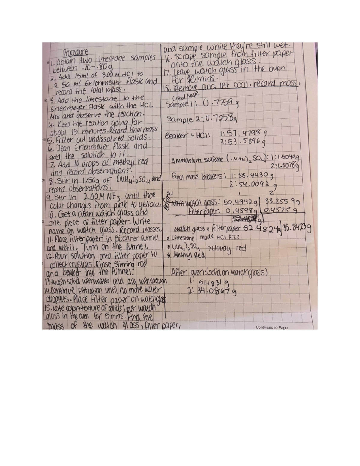 Exp3 - EXP 4 lab - Procedure and sample while still wet. 5 1. obtain ...