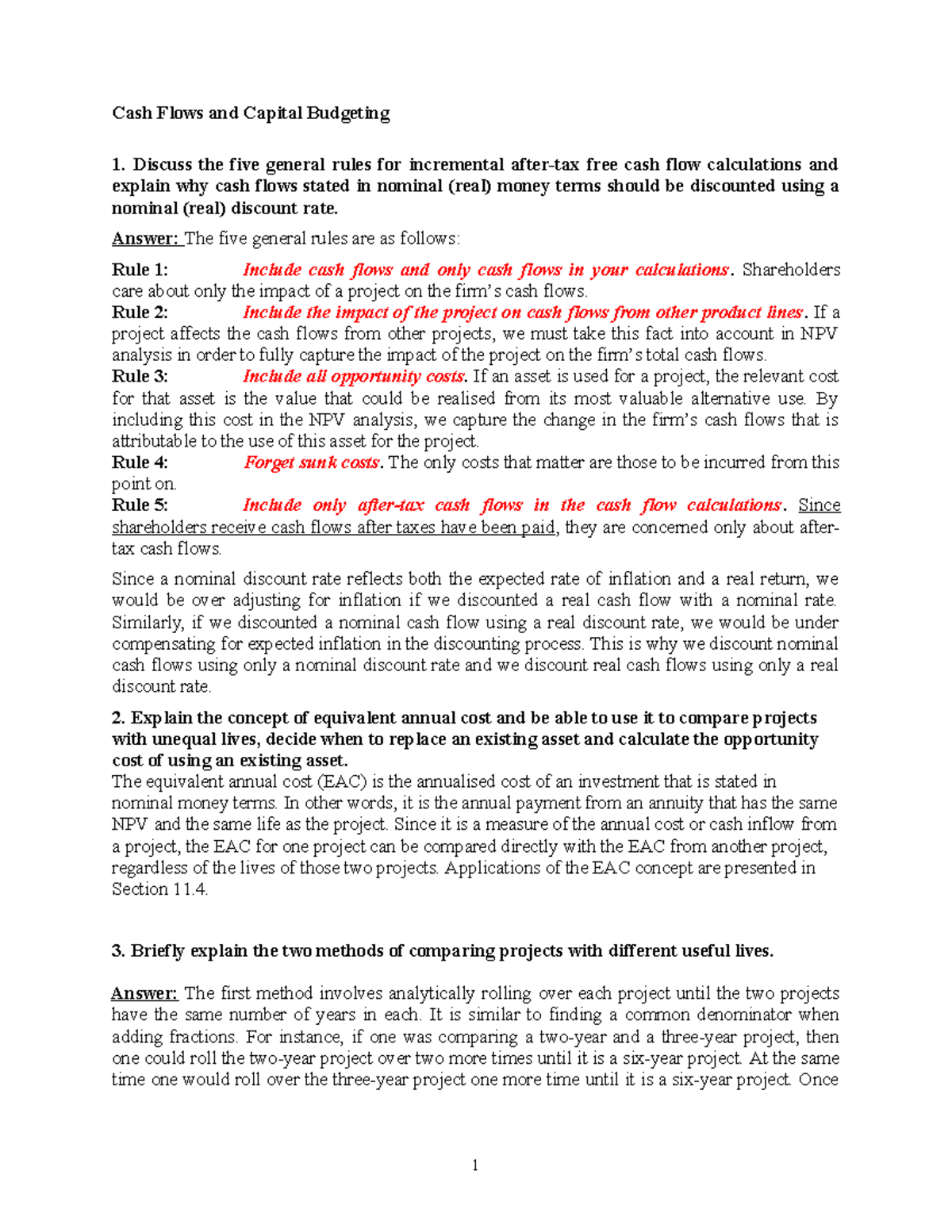6.Cash Flows Estimation and Capital Budgeting-solutions - Cash Flows ...