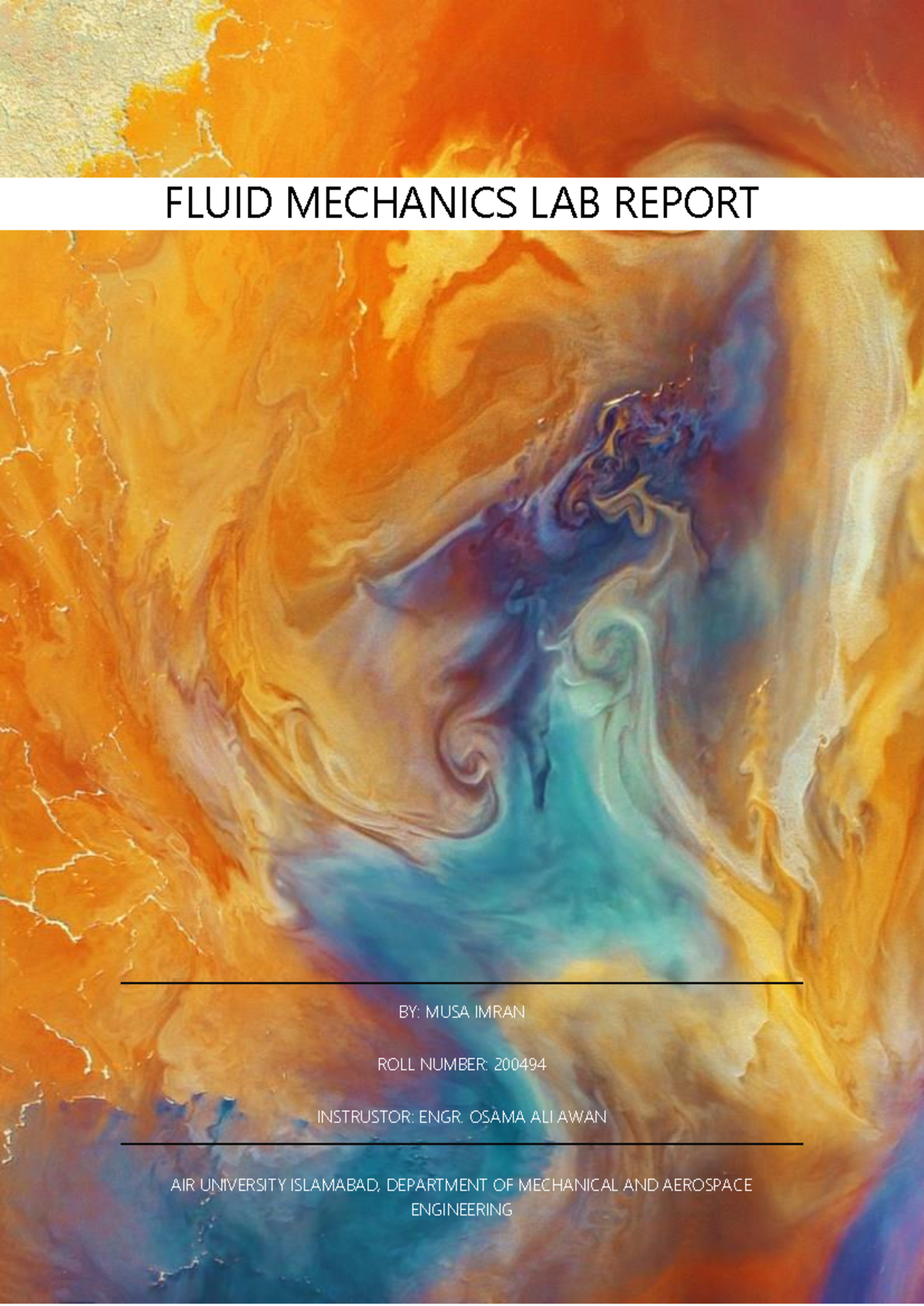 Lab Report on Metacentric Height of Vessel - MECH 101 - Studocu
