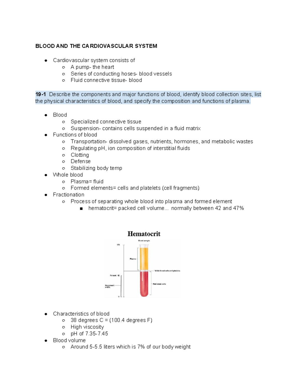 Exam 2 A&P Content - BLOOD AND THE CARDIOVASCULAR SYSTEM Cardiovascular ...