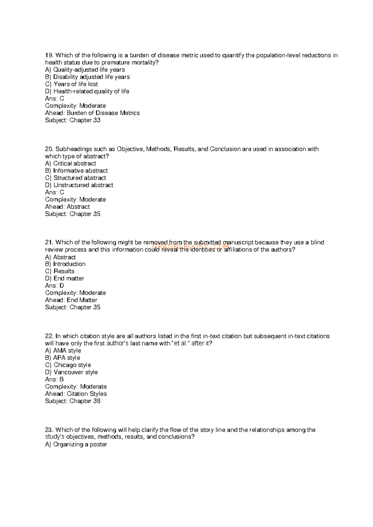 Test Bank: Introduction to Health Research Methods (3rd Ed) - Studocu