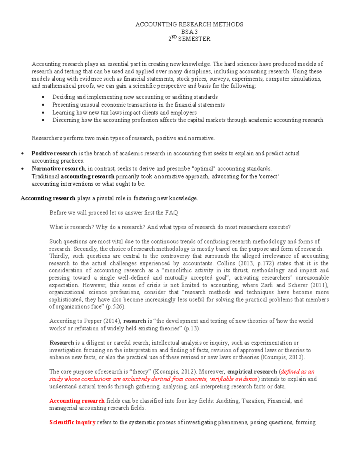 ACCOUNTING RESEARCH METHODS BSA 3 2ND SEMESTER: A Comprehensive ...