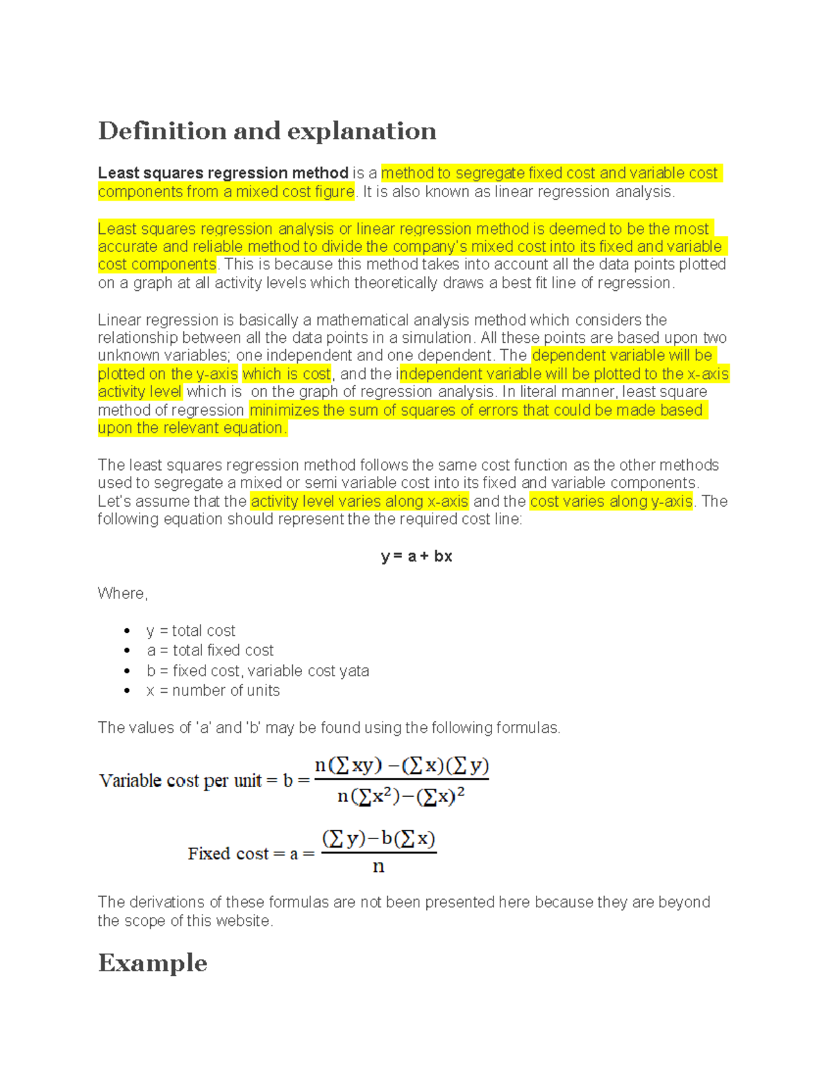 Least Squares Regression Analysis Lecture Notes (Course Code: LSR101 ...