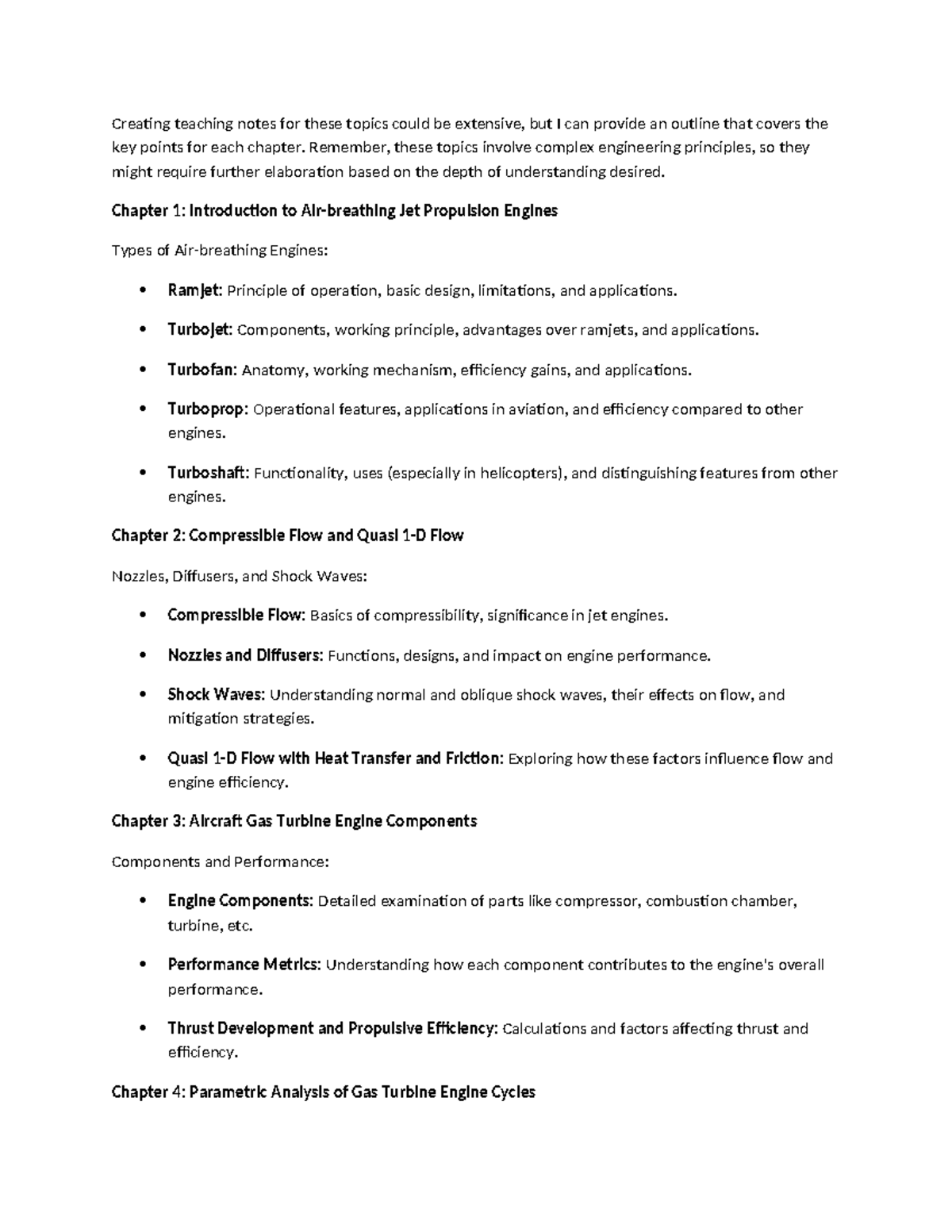Creating teaching notes for these topics could be extensive - Remember ...