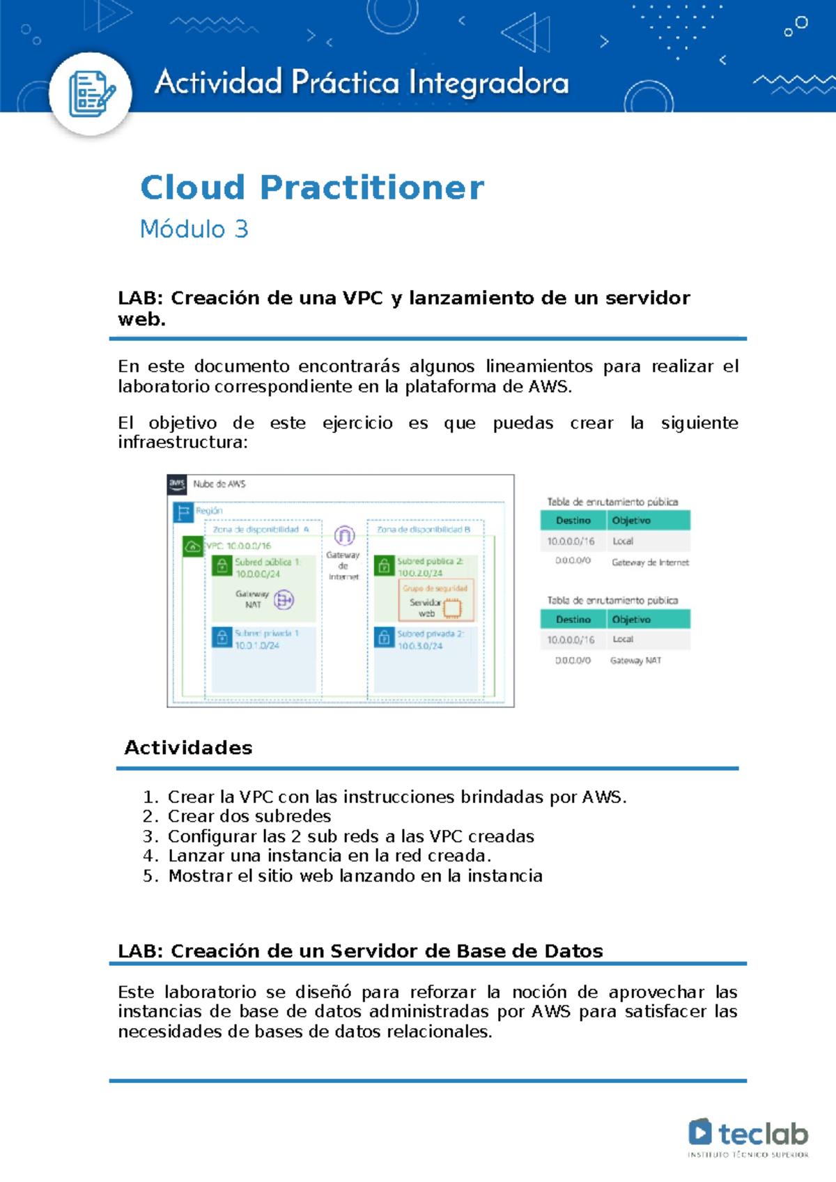 LAB: Creación de VPC y Servidores en AWS - Módulo 3 (Cloud Practitioner ...