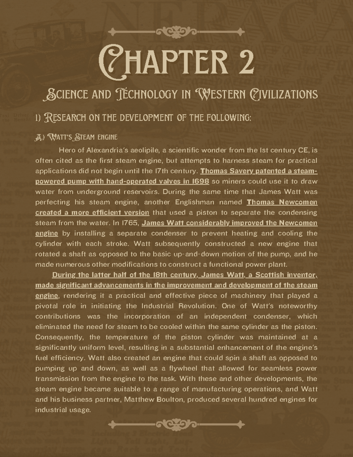 STS Chapter 2: Development of Steam Power and Invention History - Studocu