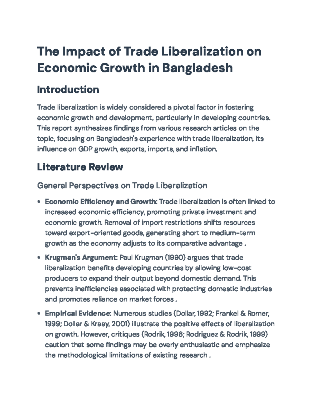 The Impact of Trade Liberalization on Economic Growth in Bangladesh ...